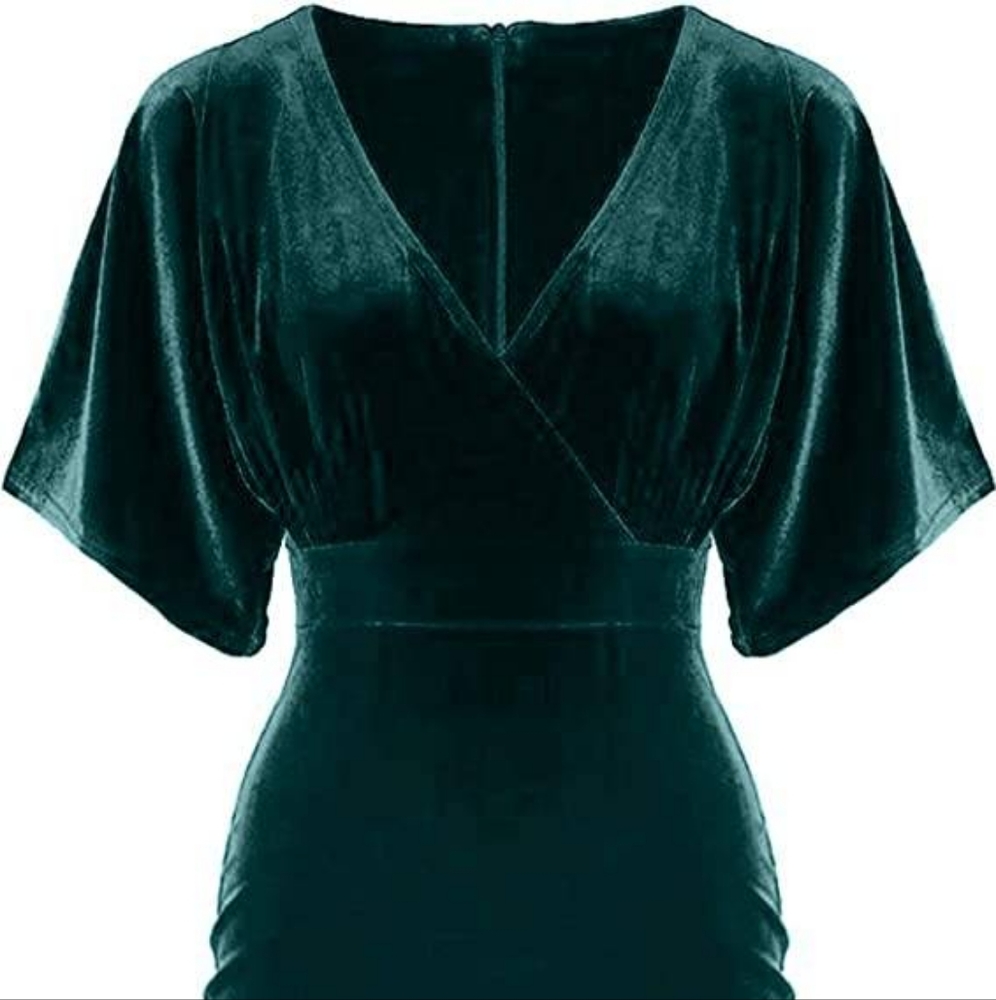 Velvet Green Pencil Dress